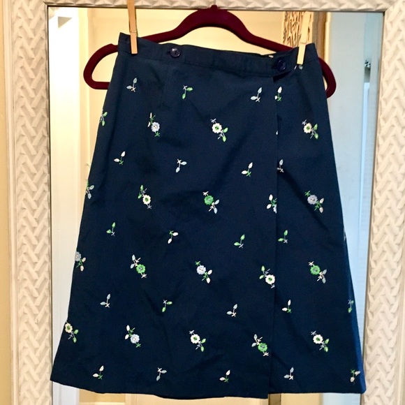 Vintage Gordon of Philadelphia Blue Floral skirt S - Picture 4 of 15